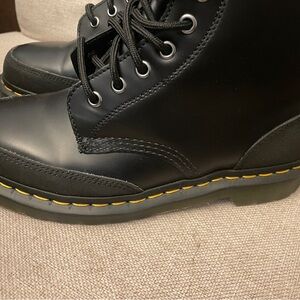 Dr. Martens Black 1460 GUARD PANEL LEATHER LACE UP BOOTS sold out